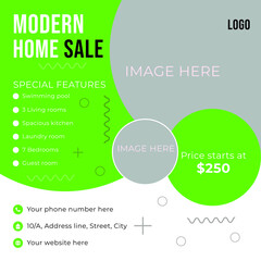 Creative vector premium home sale social media post template collection