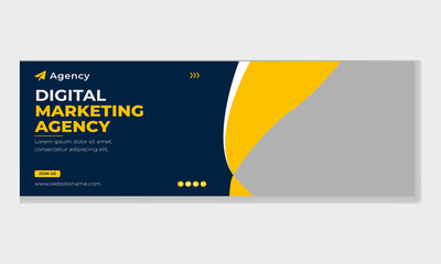 Digital marketing facebook cover page template Free vactor
