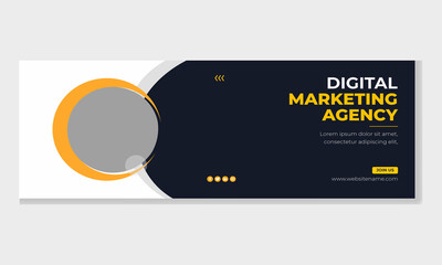 Digital marketing facebook cover page template Free vactor
