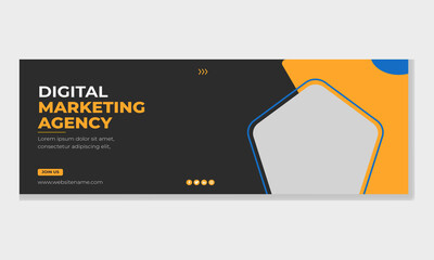 Digital marketing facebook cover page template Free vactor
