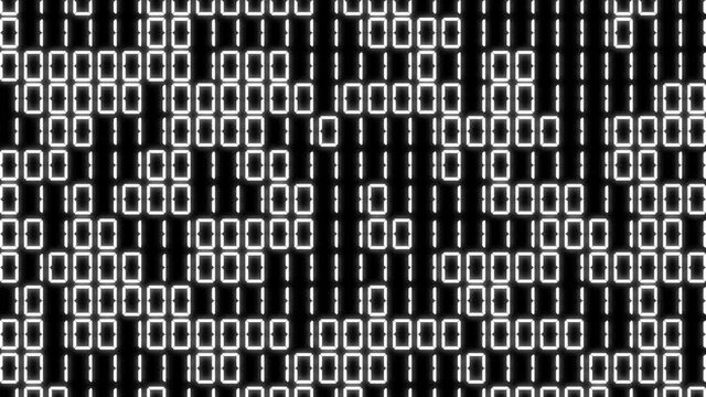 黒背景　白字　デジタル数字　二進数　乱数　7セグメント　背景　モーショングラフィックス
