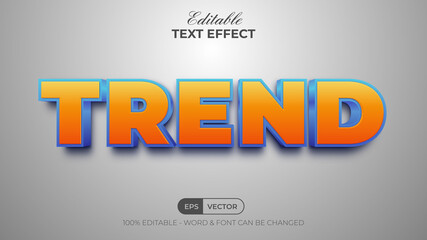 Trend text effect style. Editable text effect.