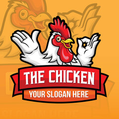 Chicken Mascot Logo Design Vector