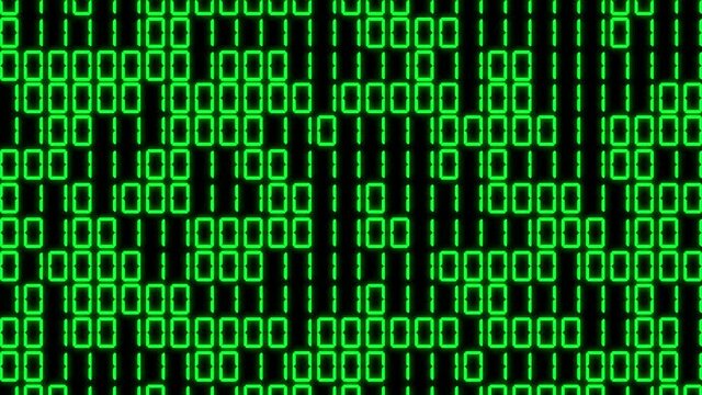 緑　デジタル数字　二進数　乱数　7セグメント　背景　モーショングラフィックス
