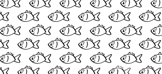 cartoon, comic fish bowl or aquarium. Goldfish in a bowl. Fishbones or fishbone sign. Swims underwater. Vector swimming in the sea pattern, background banner, ocean icon or pictogram.