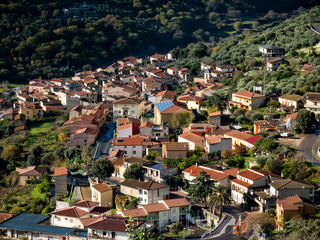 Fototapeta premium small Italian town in the green mountains