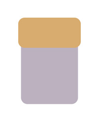 Empty jar with gold lid. closed - closeup isolated on white background. Design template for advertise