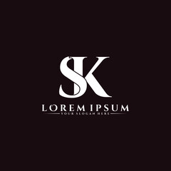 Letter SK luxury logo design vector