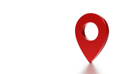 3D Rendered Red Map Pin Isolated