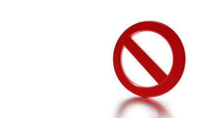 3D Rendered Red Restriction Sign Isolated