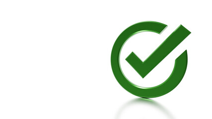 3D Rendered Green Check Mark