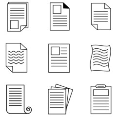 set of scribble icons about paper symbols