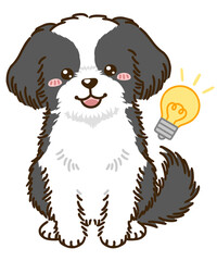 思い付くシーズー（ブラック＆ホワイト）