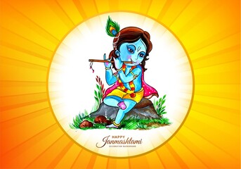 Lord Krishna in Happy Janmashtami festival of India