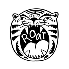 Cute Wild Animal Roar Tiger Design