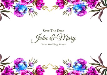 Lovely flowers frame with widding card template