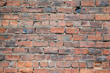 Close Up of Old Rough Textured Brick Wall