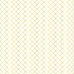 Fototapeta premium Gold cell grid lines seamless pattern on the white background. Vector illustration.