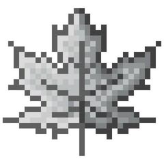 Maple leaf pixel art. Vector illustration.