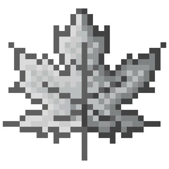 Fototapeta premium Maple leaf pixel art. Vector illustration.
