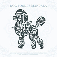 Fototapeta na wymiar Dog Poodle Mandala. Boho Style elements. vector illustration.