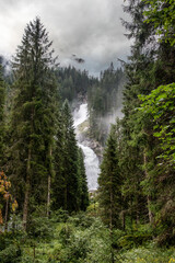 Scenic view of the famous Krimml waterfalls in Austria