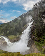 Scenic view of the famous Krimml waterfalls in Austria