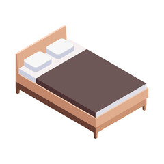 Isometric Sleeping Bed Composition
