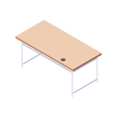 Isometric Working Desk Composition