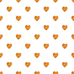 Yellow hearts. Watercolor pattern. Simple seamless pattern on white background