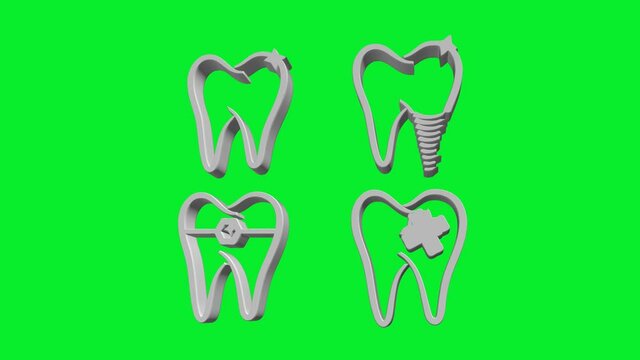 Teeth silhouette on green screen - Motion Animation
