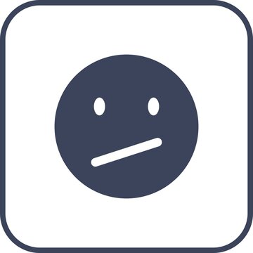 Indifferent  Glyph Round Corner Vector Icon Design