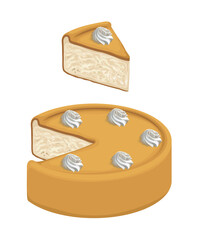 Cake Dessert Cream Sweet Food Vector Illustration