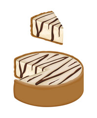 Cake Dessert Why nut Sweet Food Vector Illustration