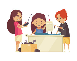 Kids Assemble Robots Composition