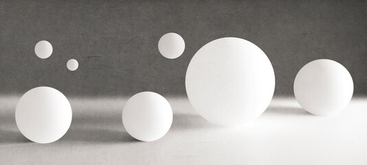 Abstract  background, isolated white spheres
