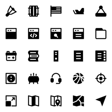 Glyph icons for user interface.