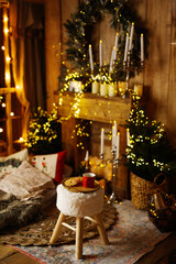 boże narodzenie, jedzenie, dekoracja, znicz, ciastka, stole, boże narodzenie, holydays, słodki, ciasteczka, deser, ciasteczka, ręcznik, kurort, celebracja, wystrój, złota, pieczone, dar, kawa, ciastka © Anna