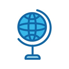 Earth Globe  Line Filed Blue Vector Icon Design © JV Design49