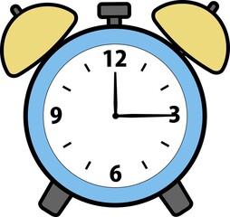 シンプルでかわいい目覚まし時計のイラスト