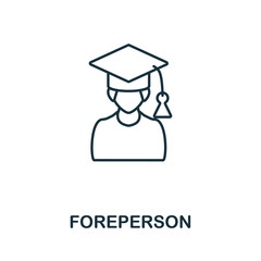 Foreperson icon. Line element from company management collection. Linear Foreperson icon sign for web design, infographics and more.