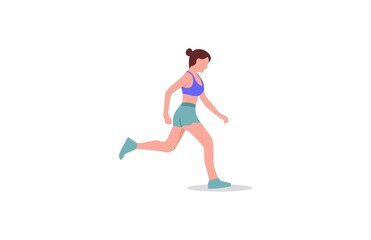 Fototapeta na wymiar Young Woman Running Vector Illustration