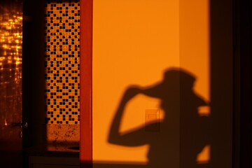mysterious photograph of shadow on the wall