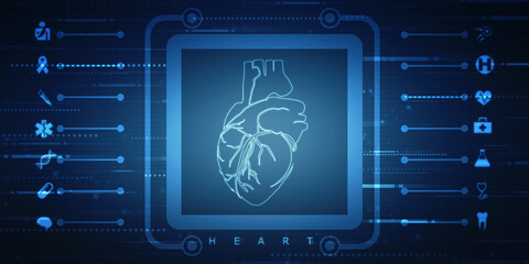 2d illustration  Anatomy of Human Heart