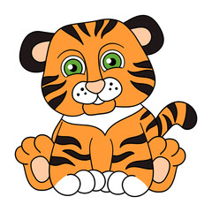 Cute cartoon tiger, the symbol of the year 2022