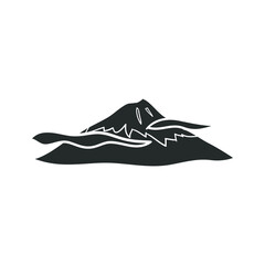 Mount Fuji Icon Silhouette Illustration. Japanese Mountain Vector Graphic Pictogram Symbol Clip Art. Doodle Sketch Black Sign.