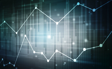 2d rendering Stock market online business concept. business Graph 