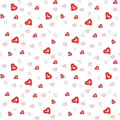 seamless pattern heart shape on white background