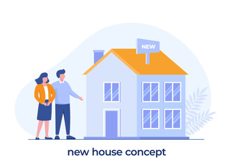 new house concept, real estate investment, residential, flat illustration template and background