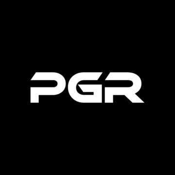 PGR letter logo design with black background in illustrator, vector logo modern alphabet font overlap style. calligraphy designs for logo, Poster, Invitation, etc.